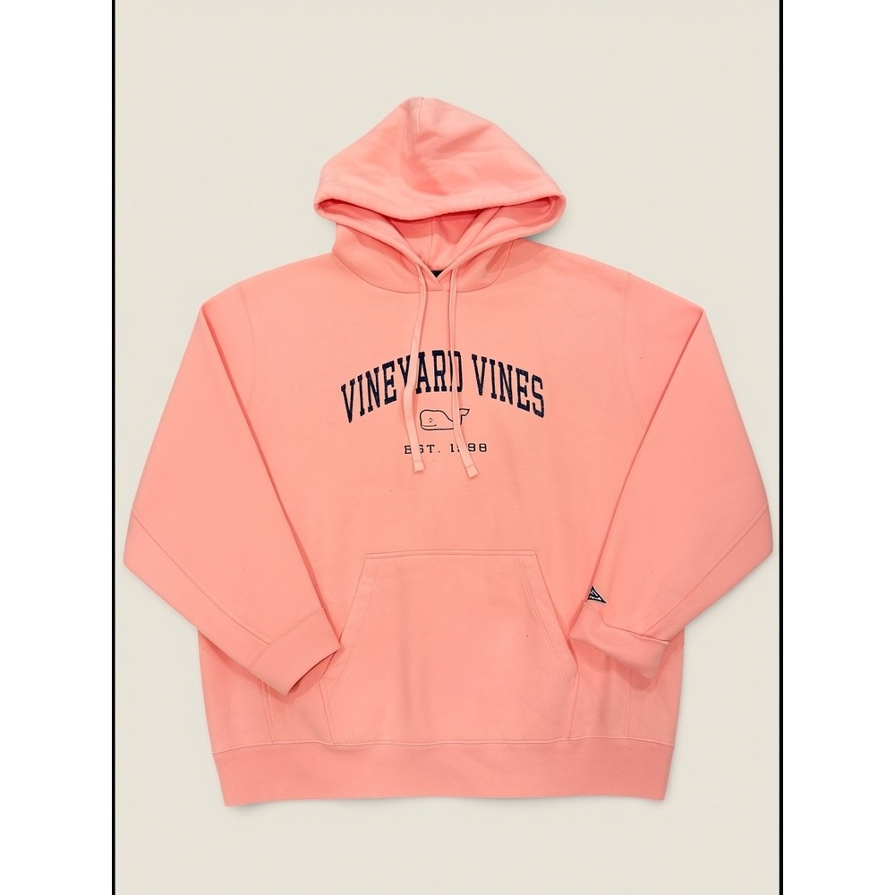 Vineyard Vines Womens XXL Peach Pink Graphic Logo Pullover Hoodie